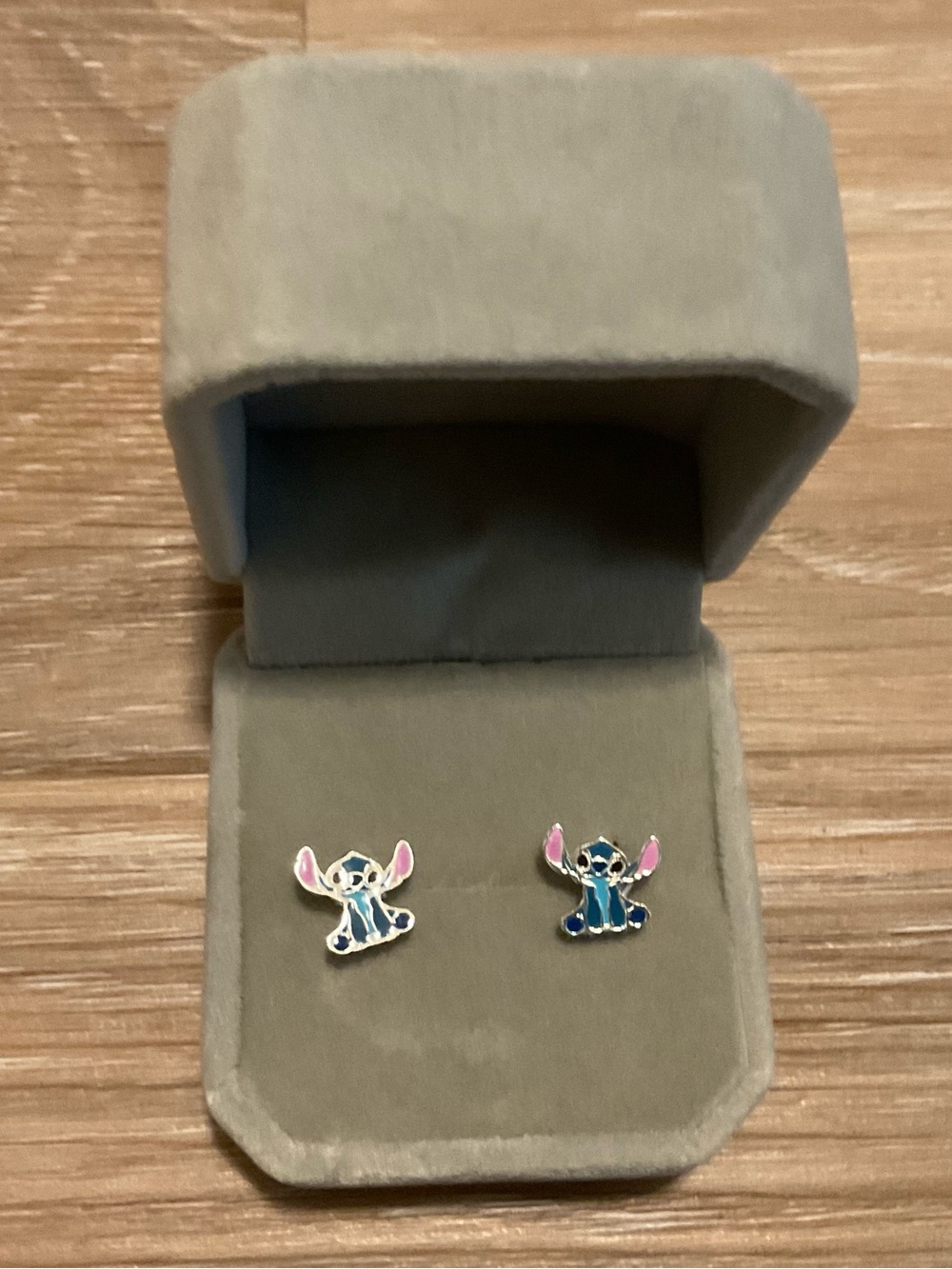 Disney | Kids Blue Stitch Character Stud Earrings - Pink & Blue